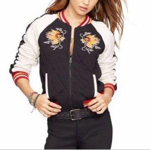Ralph Lauren Denim Supply Embroidery Double-Dragon Baseball Quilted Jacket Small